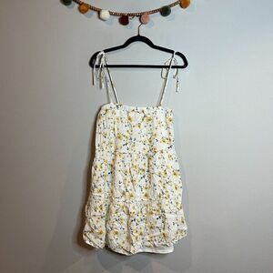 Le Lis white floral mini babydoll dress